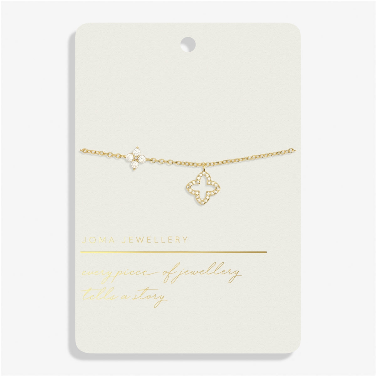 Joma Gold Style Story Pavé Clover Bracelet