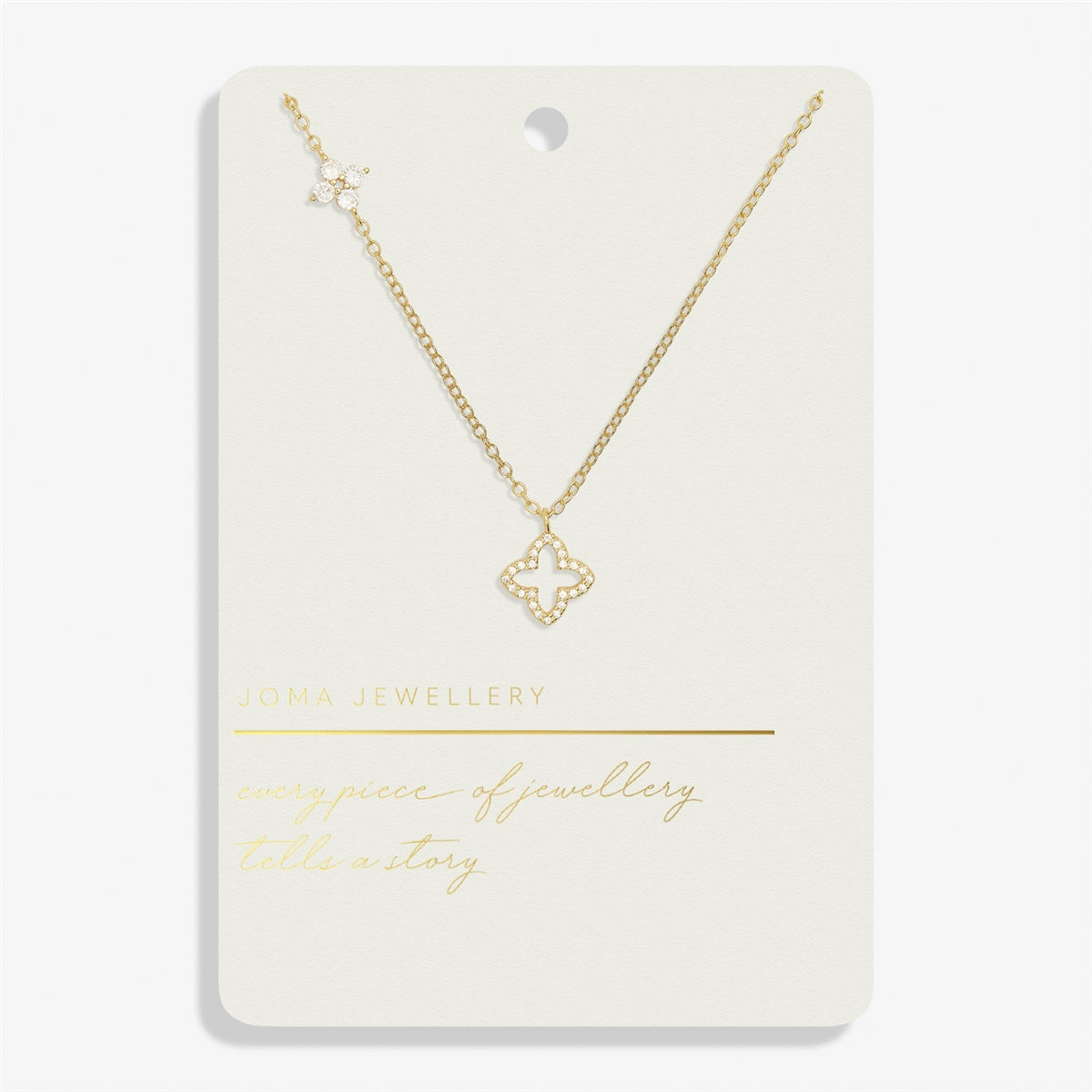 Joma Gold Style Story Pavé Clover Necklace