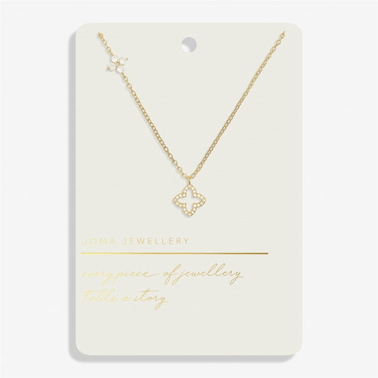 Joma Gold Style Story Pavé Clover Necklace