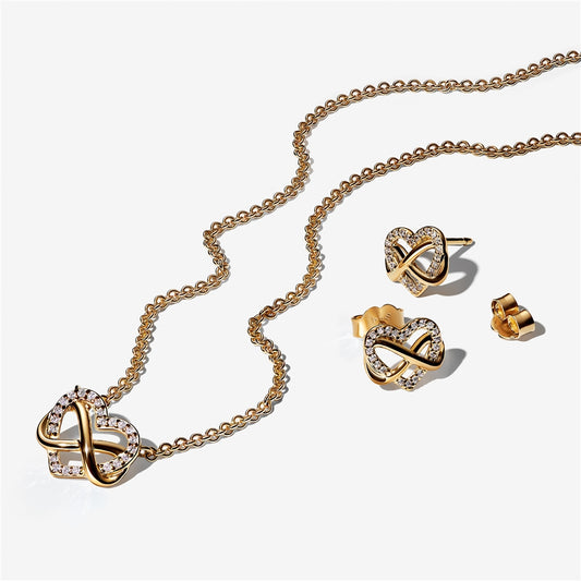Pandora Gold Sparkling Infinity Heart Gift Set