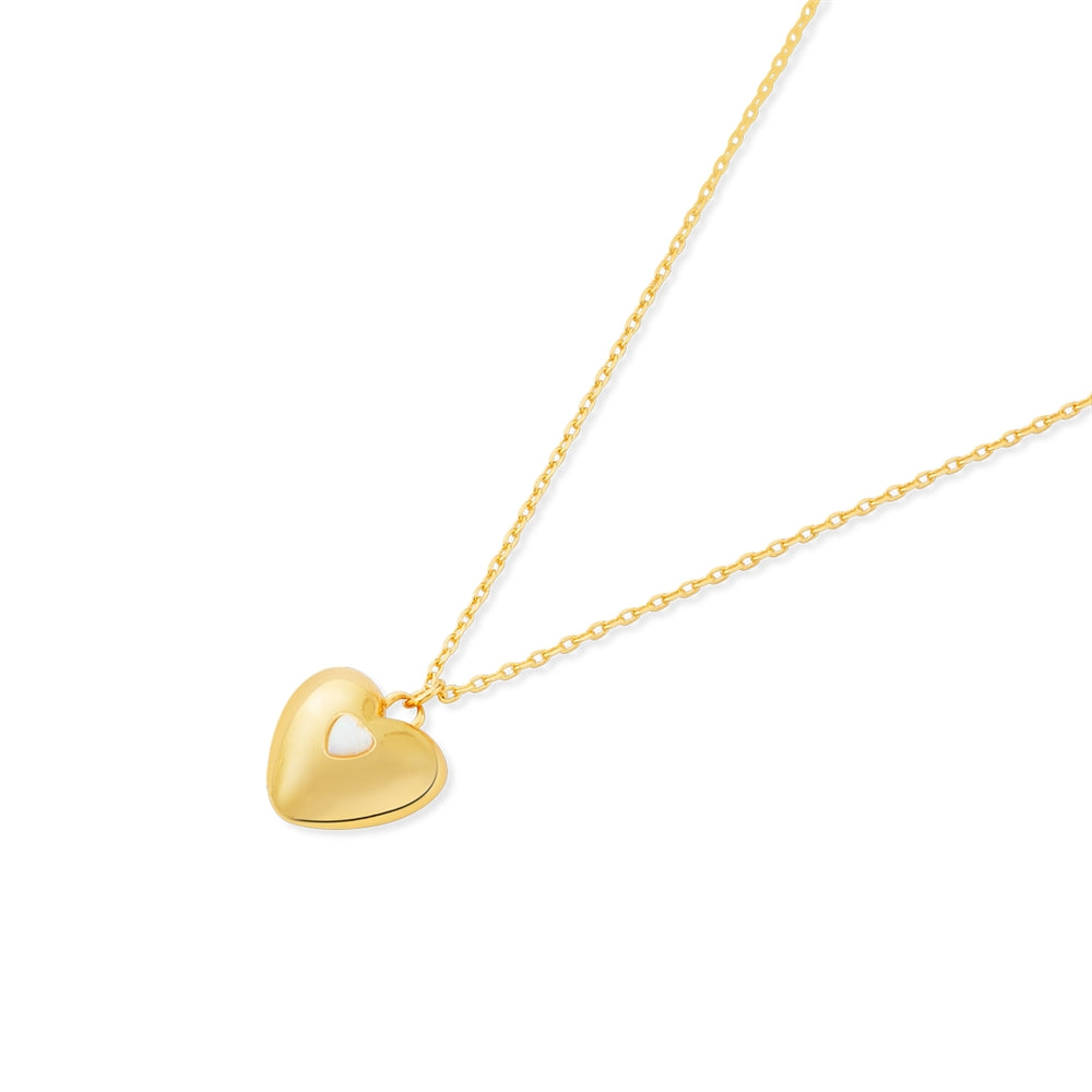 August Woods Gold Heart with Opal Centre Necklace