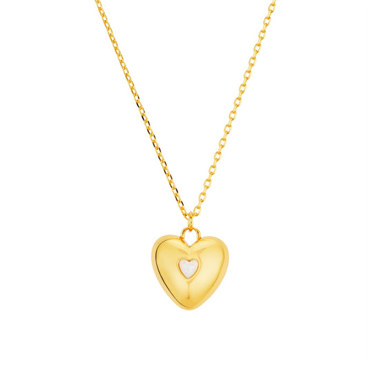 August Woods Gold Heart with Opal Centre Necklace