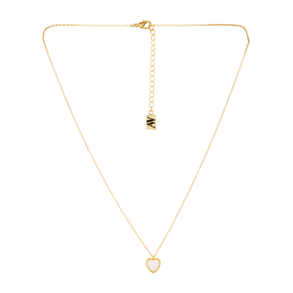 August Woods Gold Opal Stone Heart Necklace