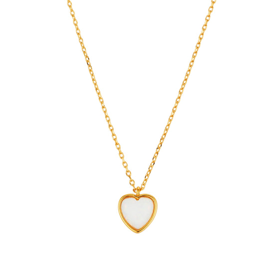 August Woods Gold Opal Stone Heart Necklace