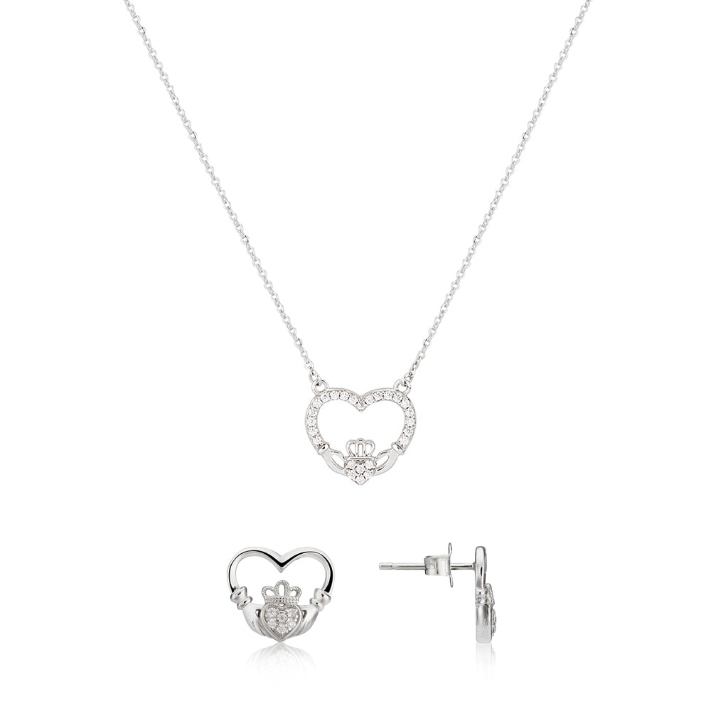 Argento Silver Claddagh Heart Set
