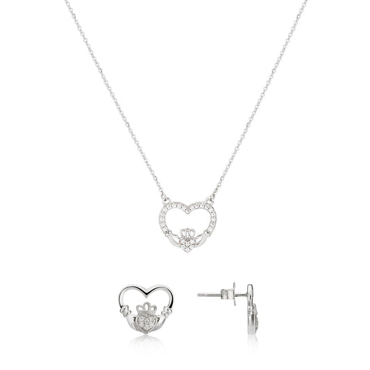Argento Silver Claddagh Heart Set