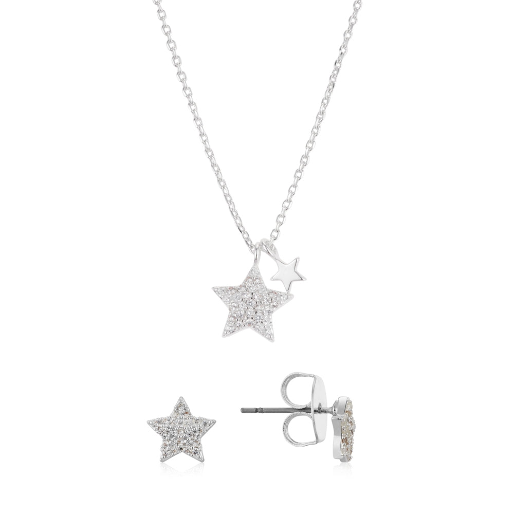 Silver Crystal Star Set