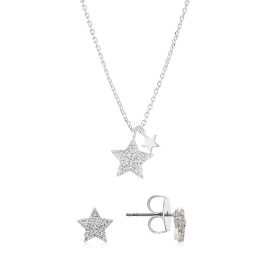 Silver Crystal Star Set
