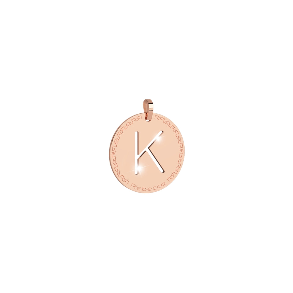 Rebecca Rose Gold Medium Letter K Charm