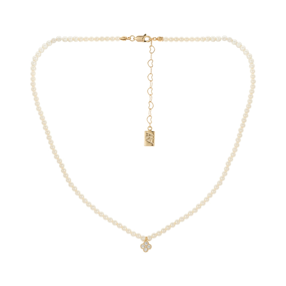 August Woods Gold Clover Pearl Necklace