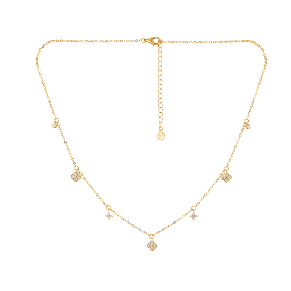 Argento Gold Multi Clover Necklace