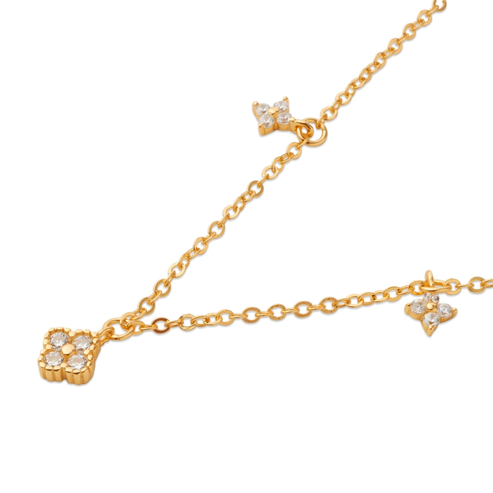 Argento Gold Multi Clover Necklace