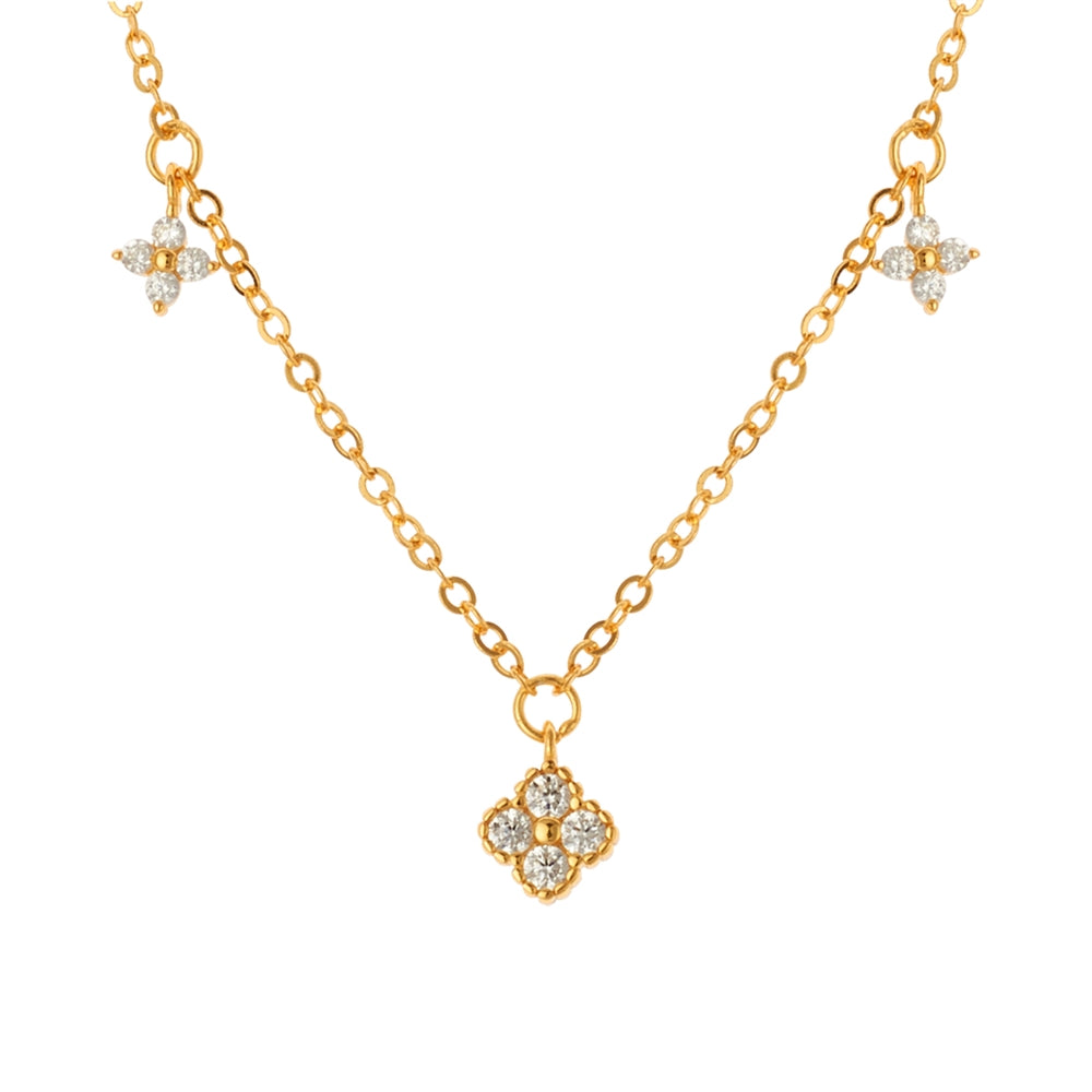 Argento Gold Multi Clover Necklace