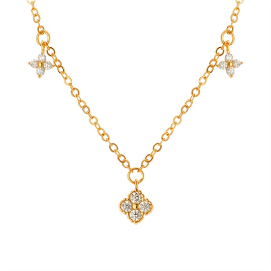 Argento Gold Multi Clover Necklace
