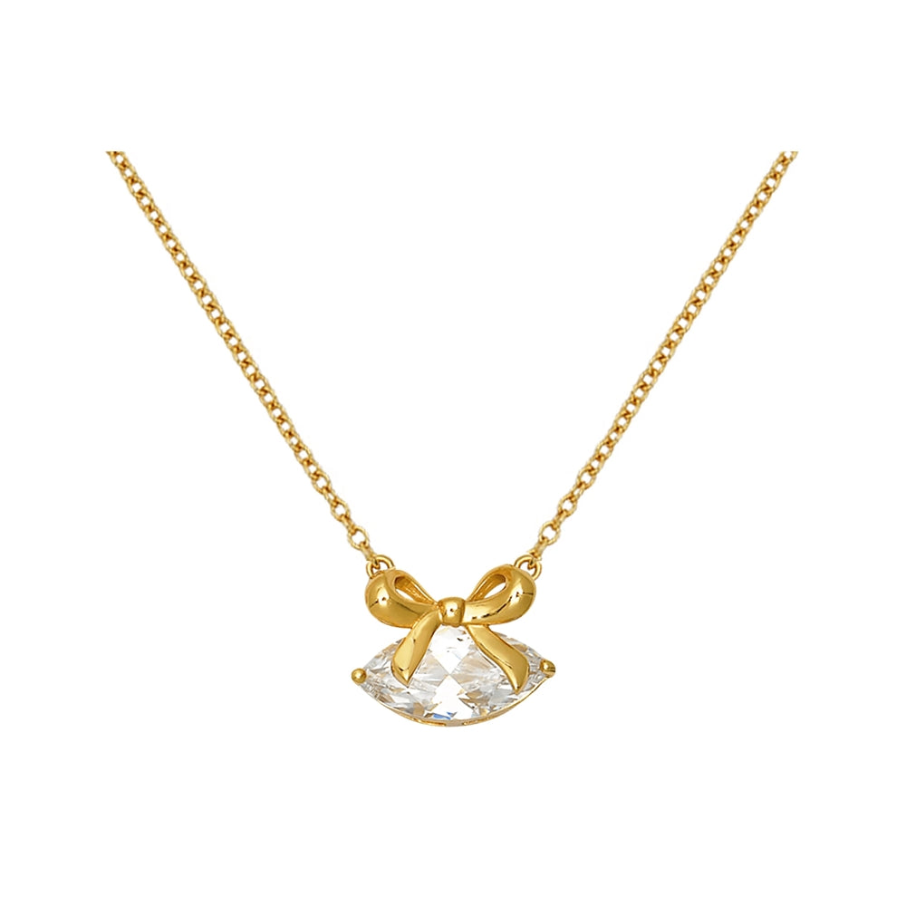 Amelia Scott Gold Amelia Bow Crystal Necklace