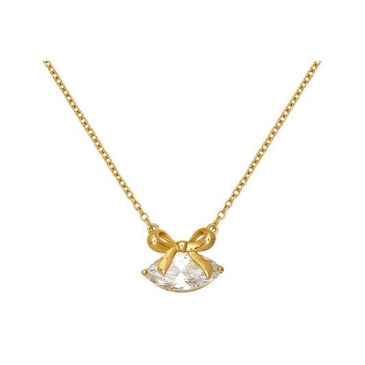 Amelia Scott Gold Amelia Bow Crystal Necklace