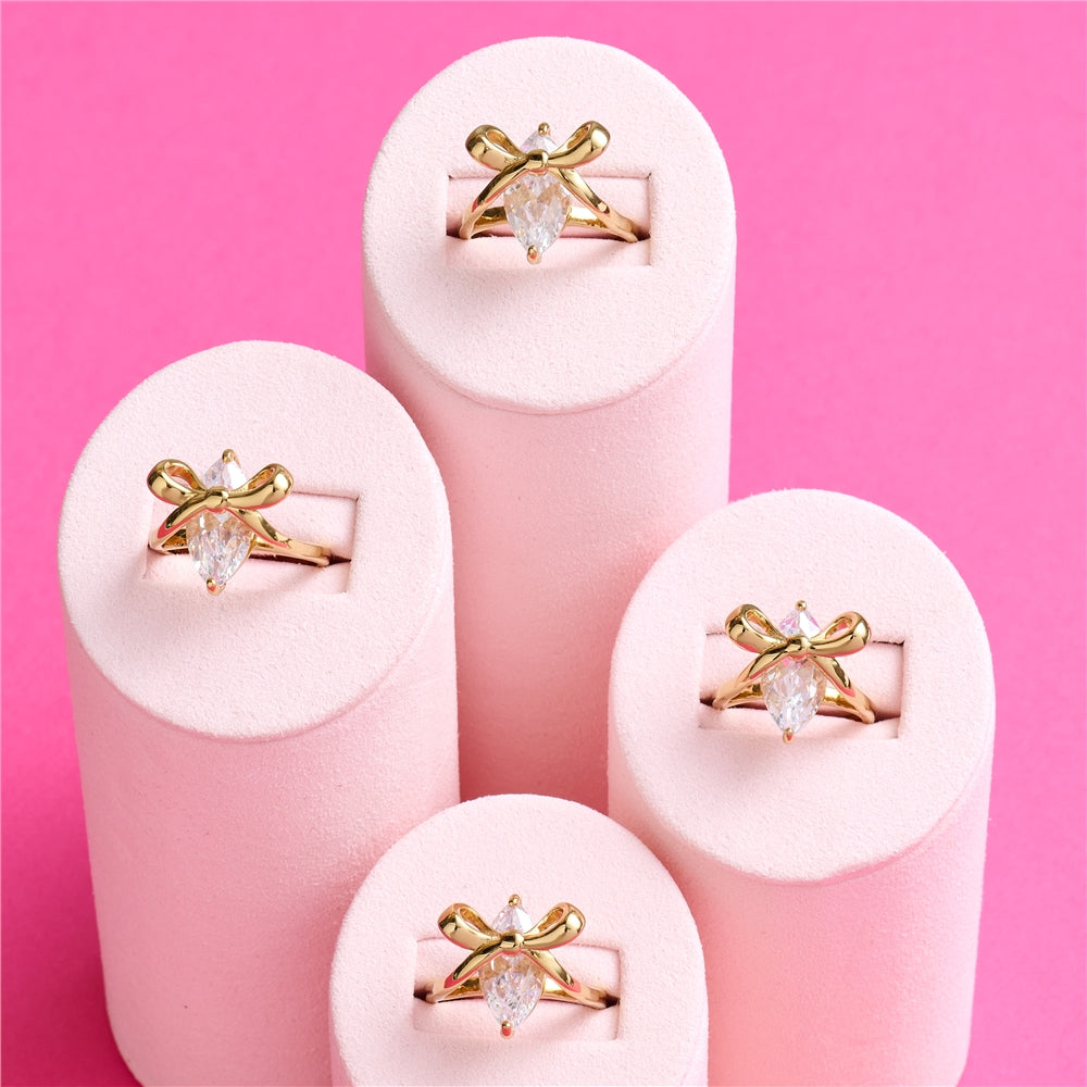 Amelia Scott Gold Amelia Bow Crystal Ring