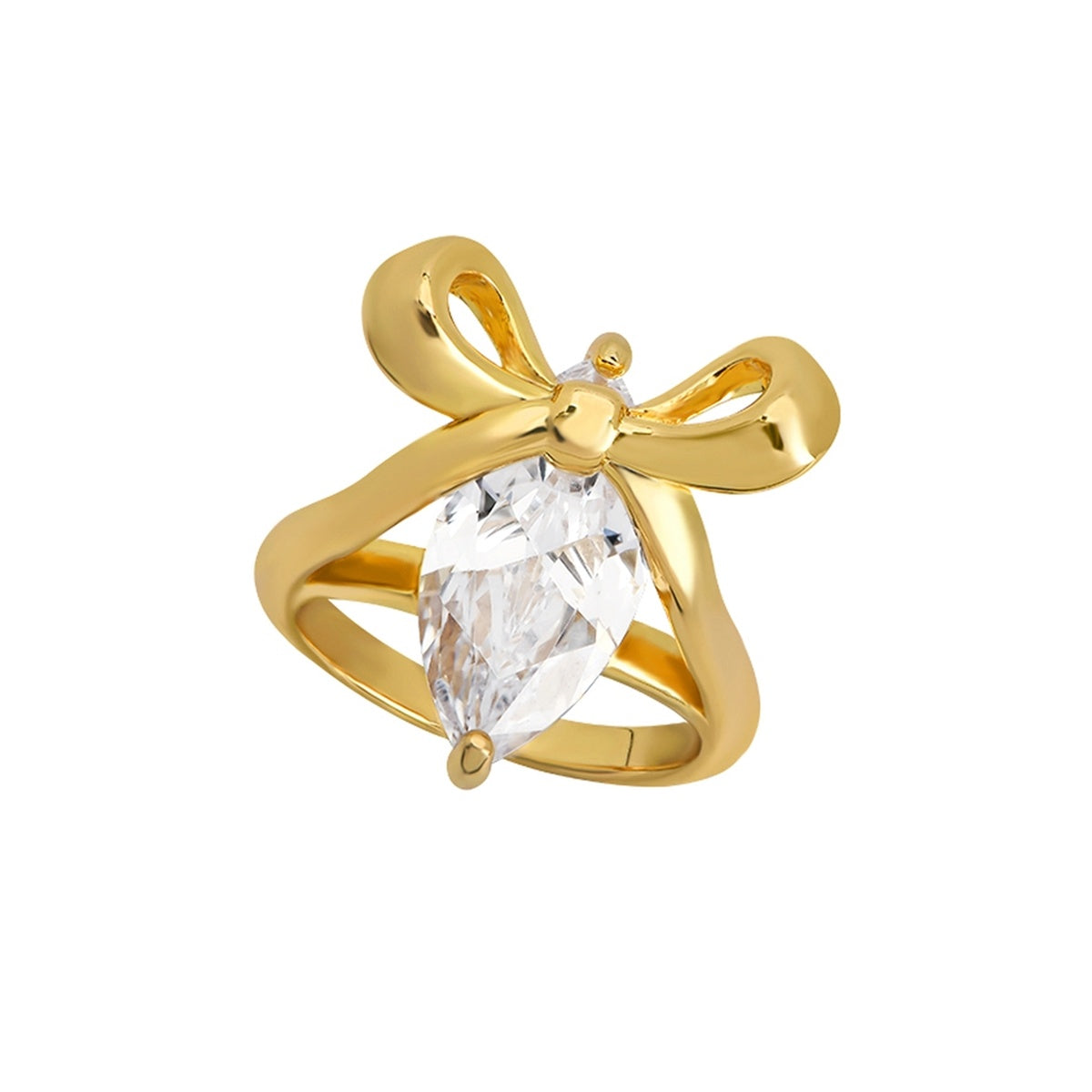 Amelia Scott Gold Amelia Bow Crystal Ring