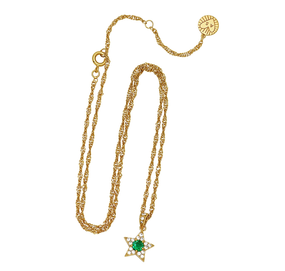 Amelia Scott Gold Celeste Green Star Necklace