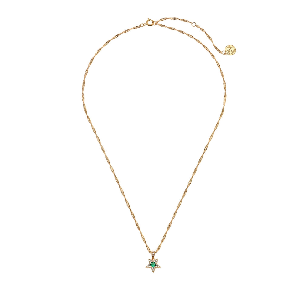Amelia Scott Gold Celeste Green Star Necklace