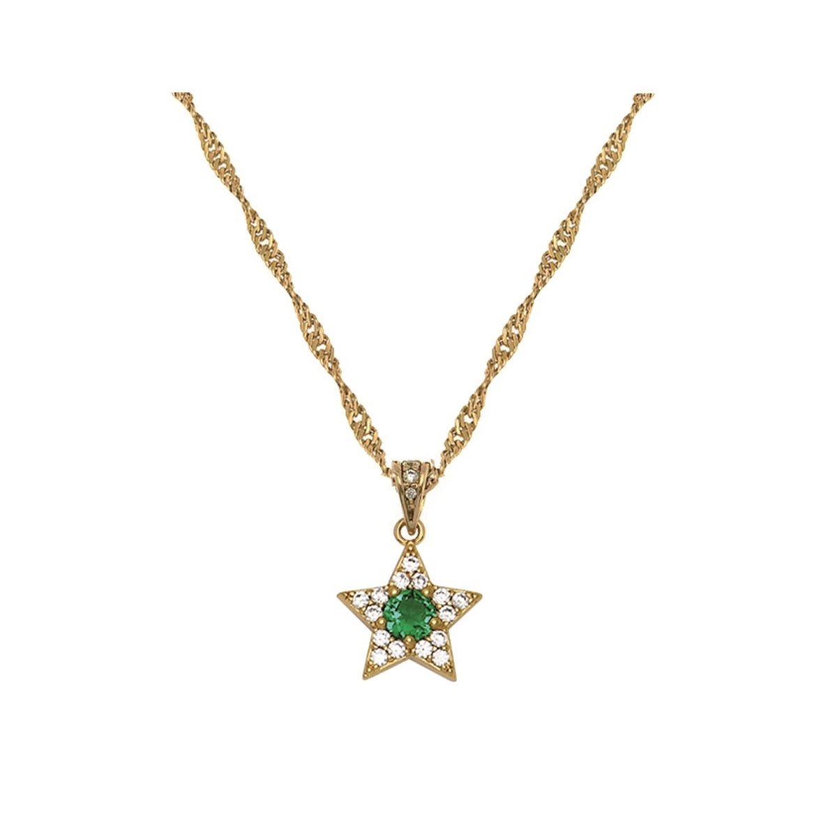 Amelia Scott Gold Celeste Green Star Necklace