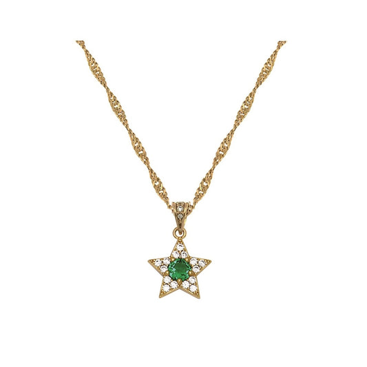 Amelia Scott Gold Celeste Green Star Necklace