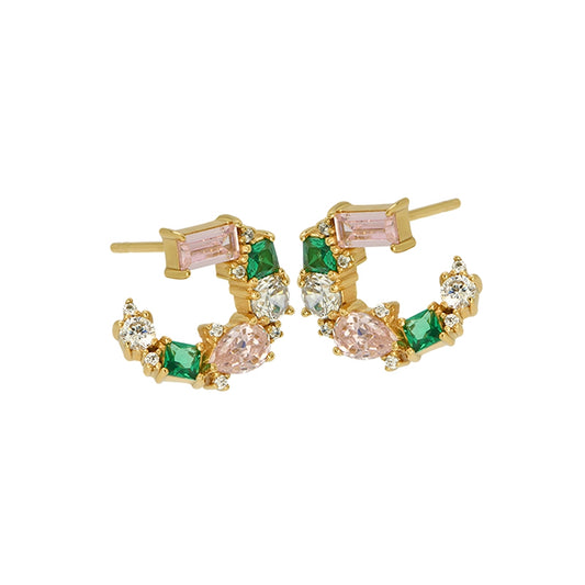 Amelia Scott Gold Lottie Multi Sideways Hoop Earrings