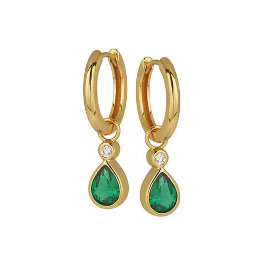 Amelia Scott Gold Sofia Green Teardrop Huggie Earrings