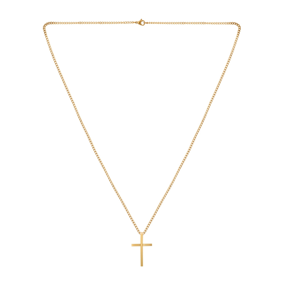 Over & Over Gold Stainless Steel Cross Necklace
