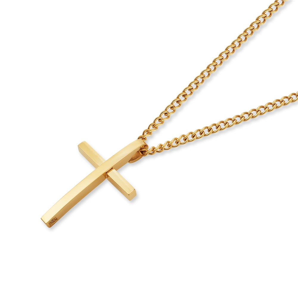 Over & Over Gold Stainless Steel Cross Necklace