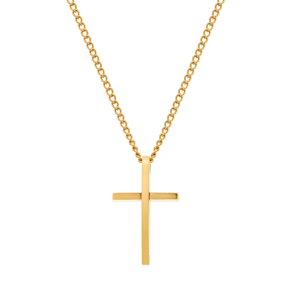 Over & Over Gold Stainless Steel Cross Necklace