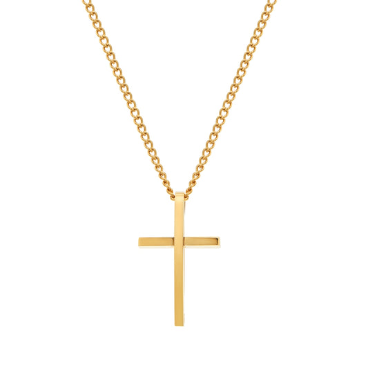 Over & Over Gold Stainless Steel Cross Necklace