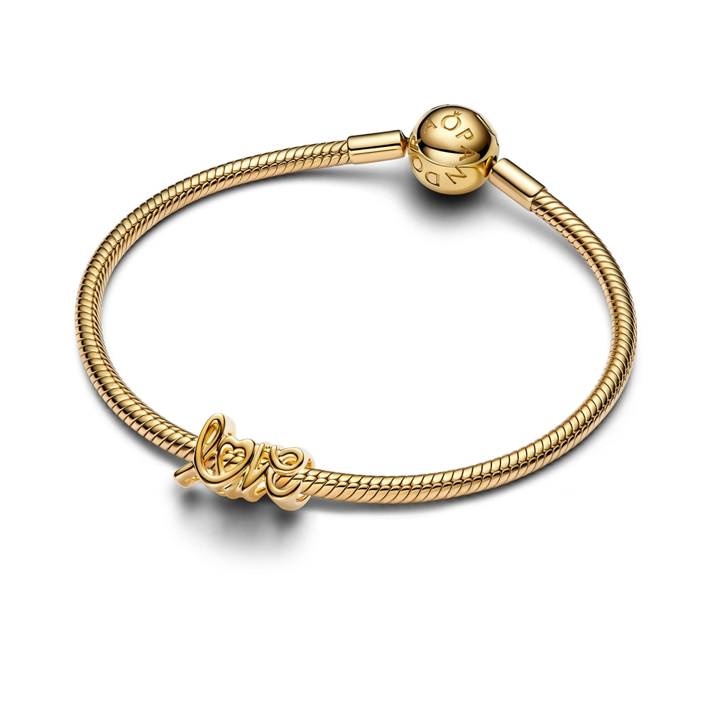Pandora Handwritten Gold Love Charm