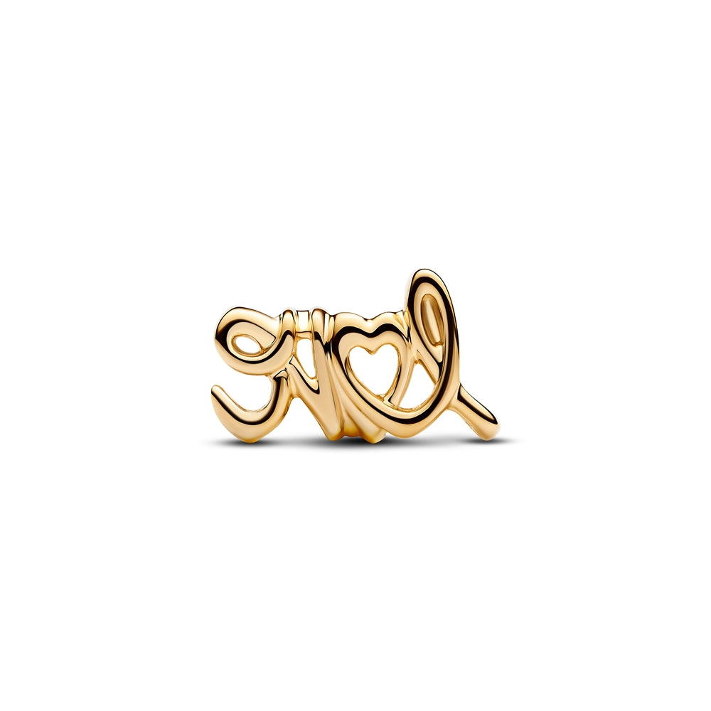 Pandora Handwritten Gold Love Charm