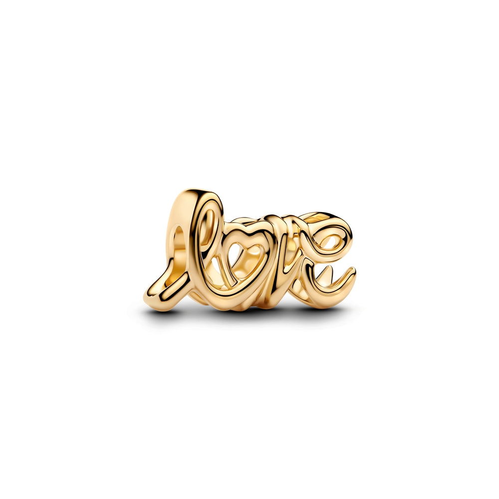 Pandora Handwritten Gold Love Charm