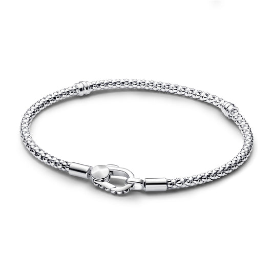Pandora Silver Studded Clasp & Chain Bracelet