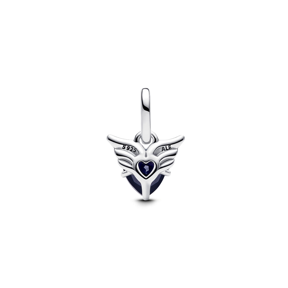 Pandora Winged Black Heart Mini Dangle Charm