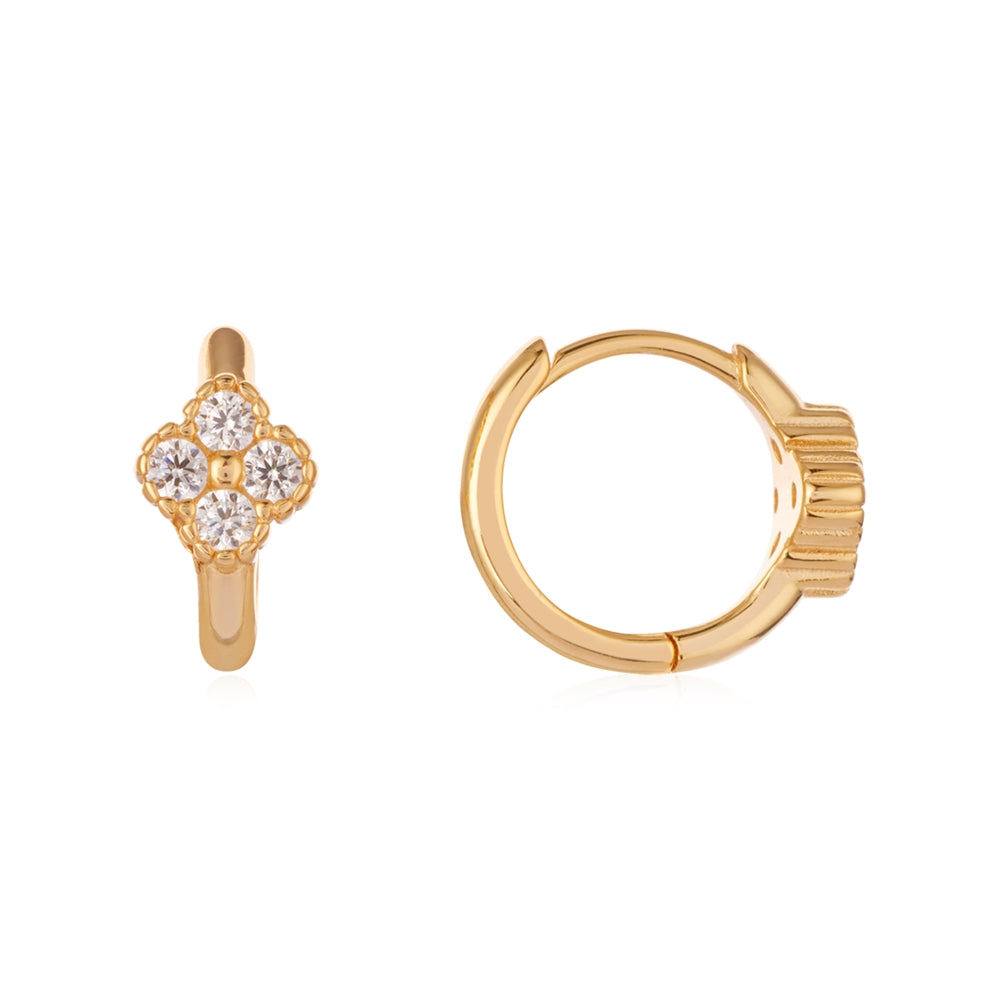 Argento Gold Clover Hoop Earrings