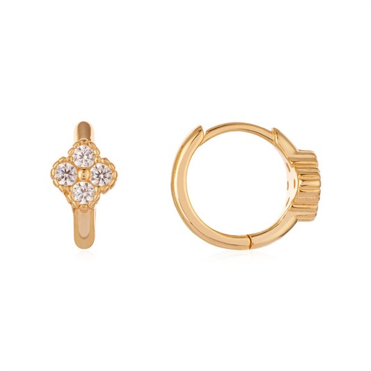 Argento Gold Clover Hoop Earrings