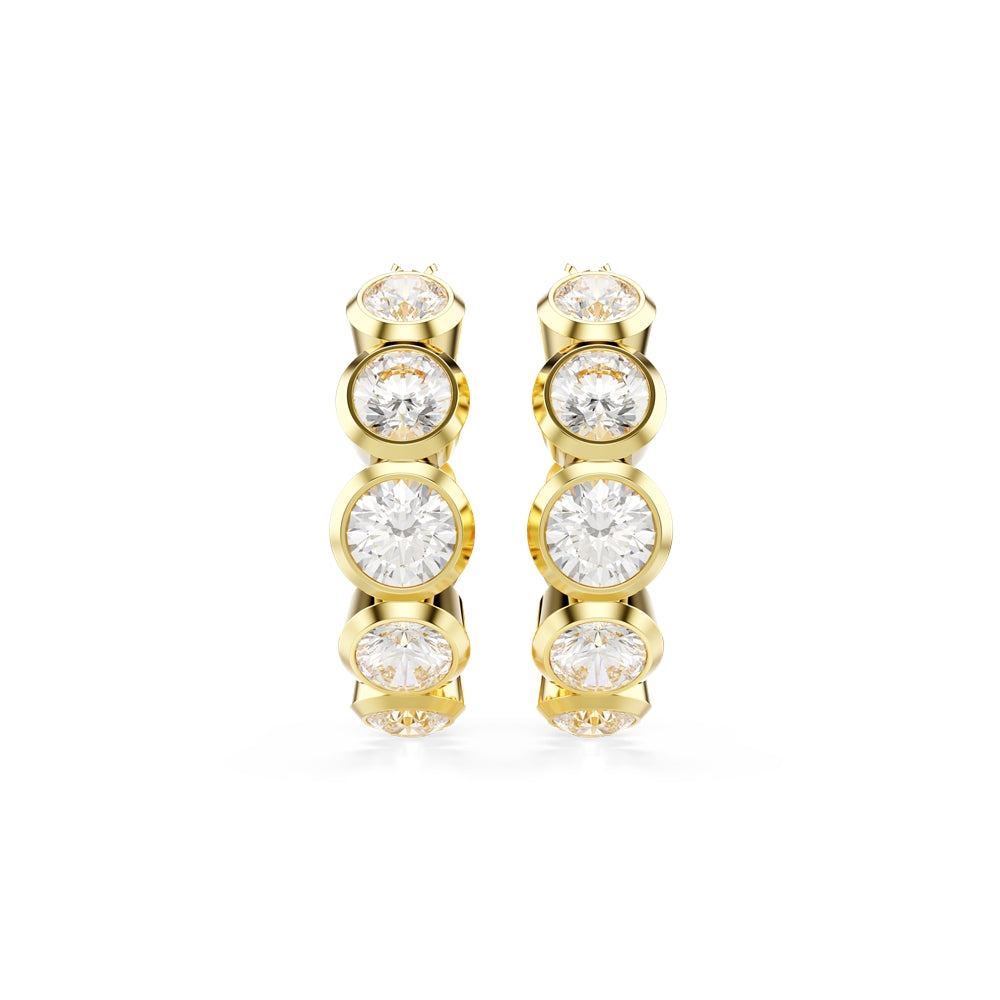 Swarovski Imber Gold Tone Round Cut Hoop Earrings