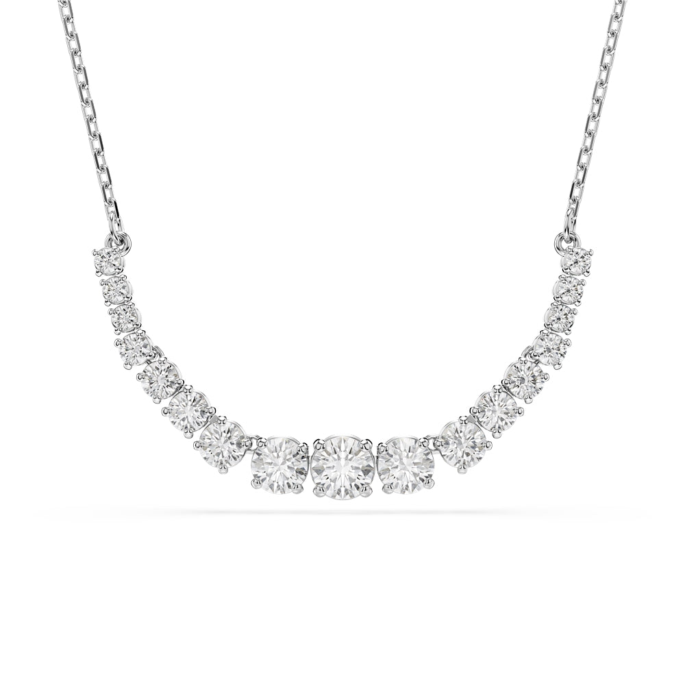 Swarovski Matrix Rhodium Plated Gradient Round Cut Statement Necklace