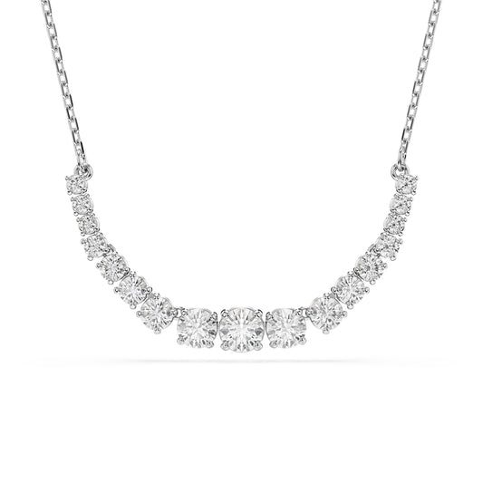 Swarovski Matrix Rhodium Plated Gradient Round Cut Statement Necklace