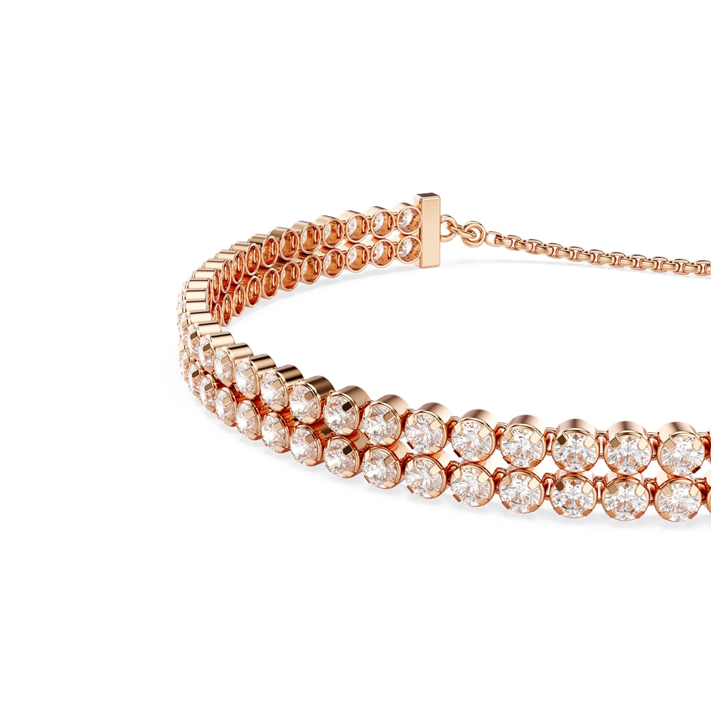 Swarovski Matrix Rose Gold Round Cut Tennis Bracelet