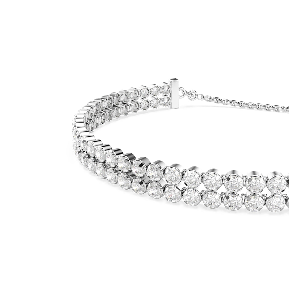 Swarovski Matrix Rhodium Plated Round Cut Tennis Bracelet