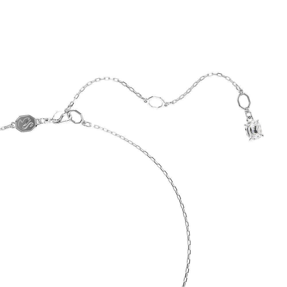 Swarovski Swan Rhodium Plated Black White Mixed Cut Necklace
