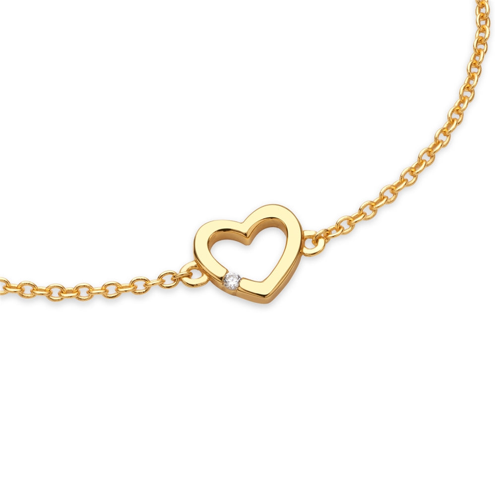 Argento Gold Crystal Heart Bracelet