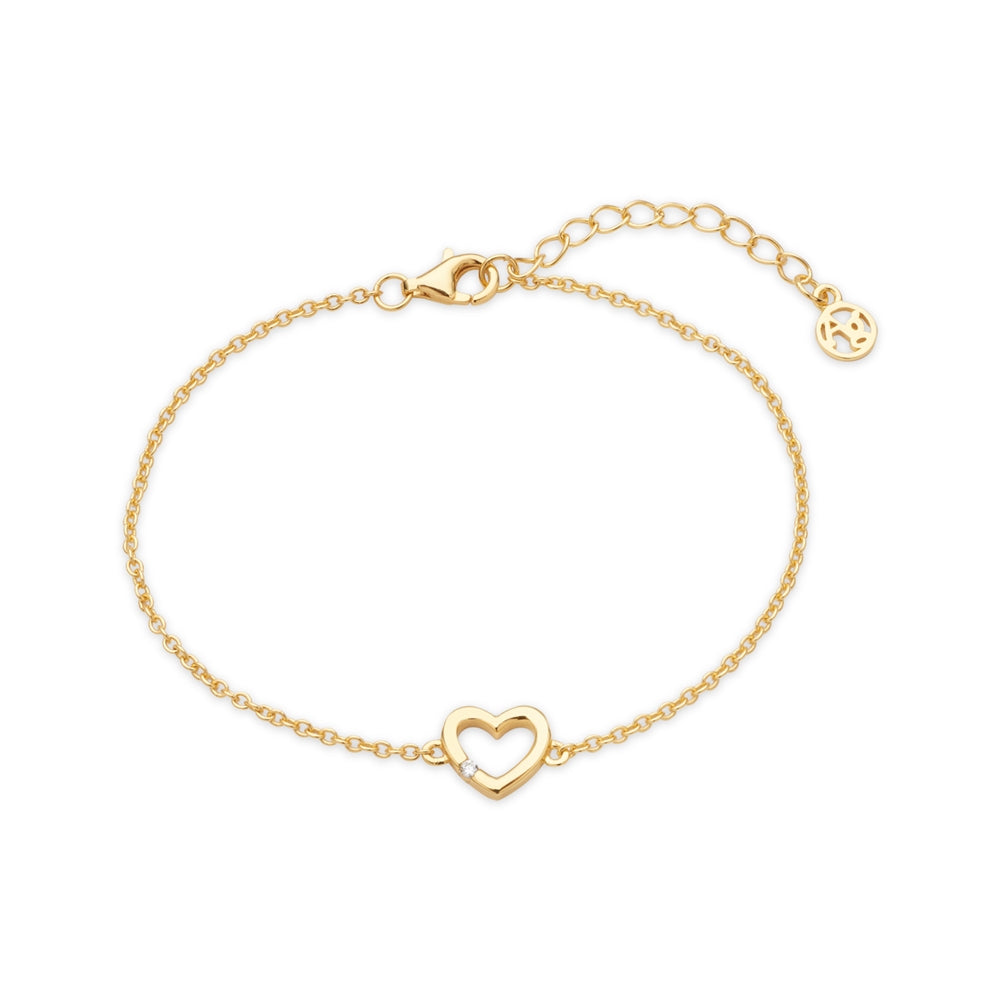 Argento Gold Crystal Heart Bracelet