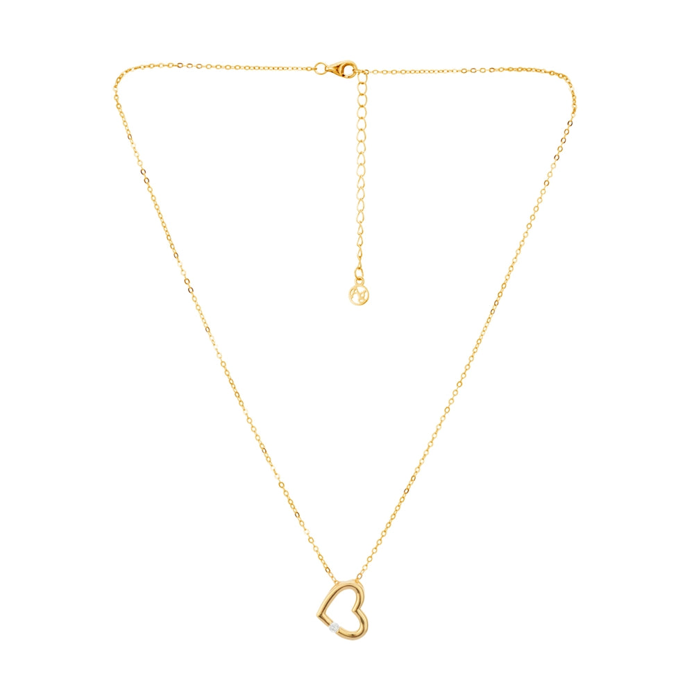 Argento Gold Crystal Heart Necklace