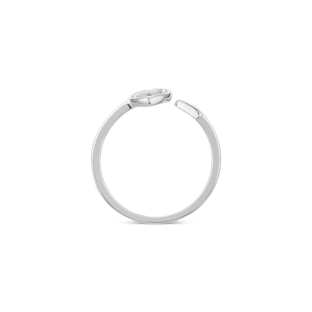 Argento Silver Open Heart and Arrow Adjustable Ring