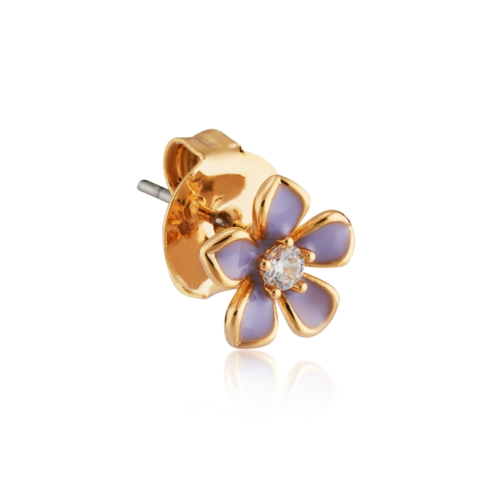 August Woods Gold Lilac Floral Stud Earrings
